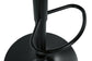 Close-up of the Bellatier Tall UPH Swivel Barstool(1/CN) featuring a black metal swivel base with a circular footrest attached to the central support.