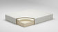 The Chime 12 Inch Memory Foam Mattress in queen size features a cutaway view showing three foam layers of different thicknesses and a fabric cover, highlighting the comfort of this 12-inch mattress.