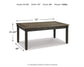 The Tyler Creek Rectangular Dining Room Table features a two-tone finish, four legs, and three drawers. Measuring 72" W x 40" D x 31.25" H and weighing 128 lbs, it's ideal for bringing urban farmhouse style to your home.