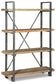 The Forestmin Bookcase features an industrial-style metal frame, four wooden gallery shelves, and a bold X-shaped back support—ideal for creating an urban eclectic bookshelf look.