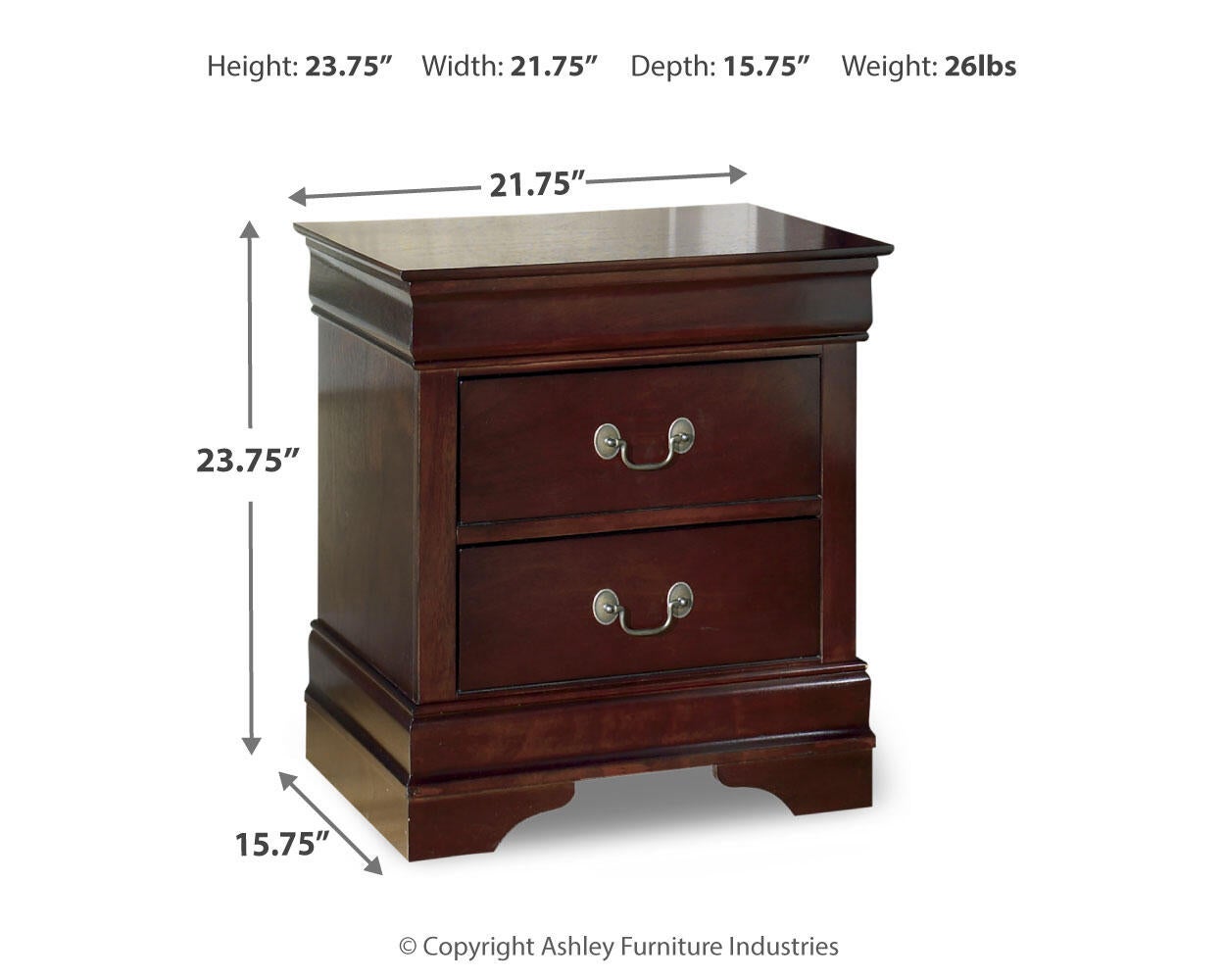 Alisdair Two Drawer Night Stand