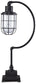 The Jae Metal Desk Lamp (1/CN) features an industrial-chic black metal design with a curved arm, square base, and a caged glass bulb enclosure for a stylish, retro-inspired look.
