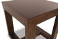 A close-up view of the Watson Square End Table, showcasing its modern design with a dark finish, thick legs, and sleek contemporary style.
