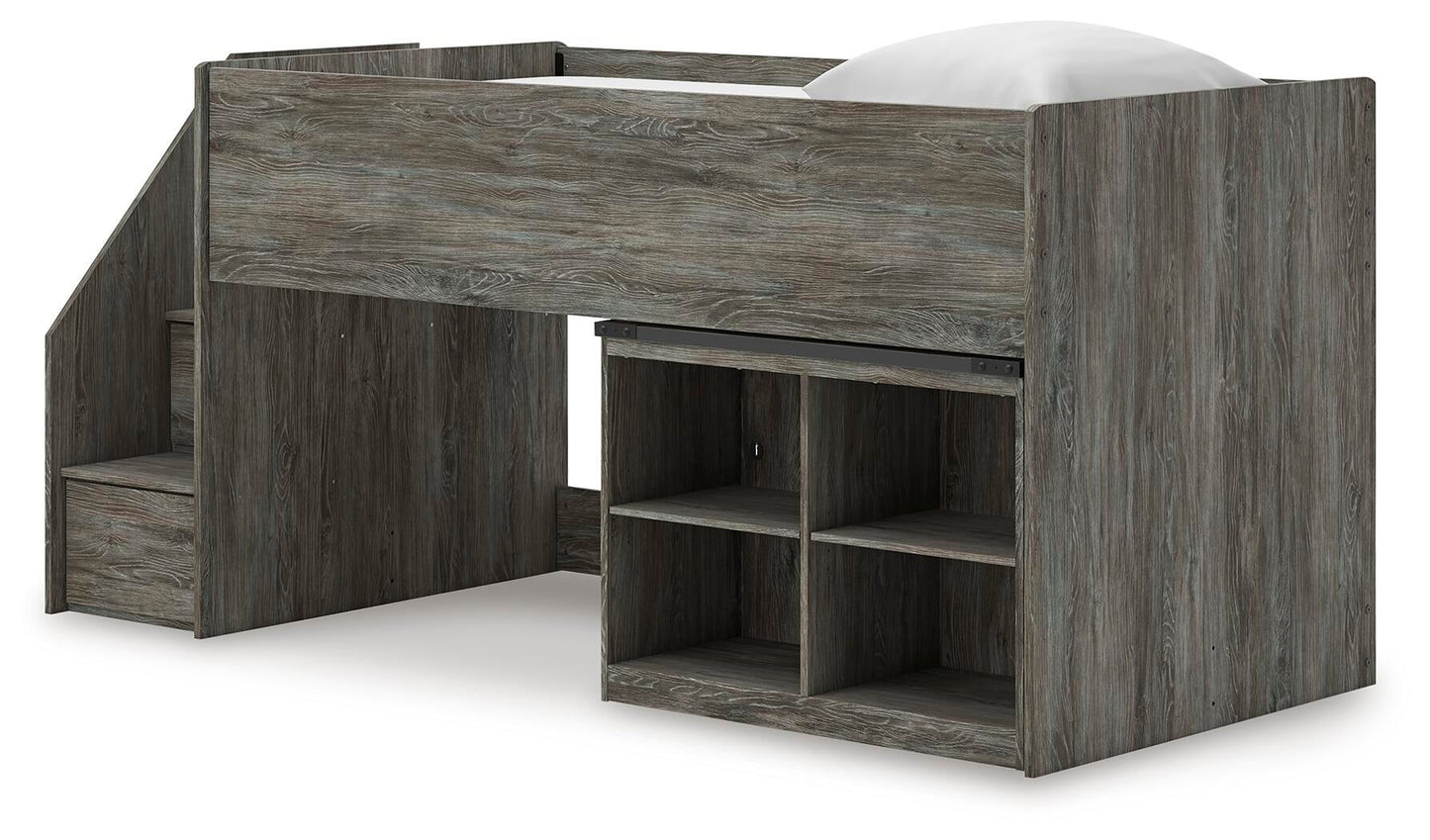 Frandern Twin Loft  Bed with Bookcase Storage