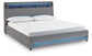 Verishaw King Upholstered Bed with Wireless Audio