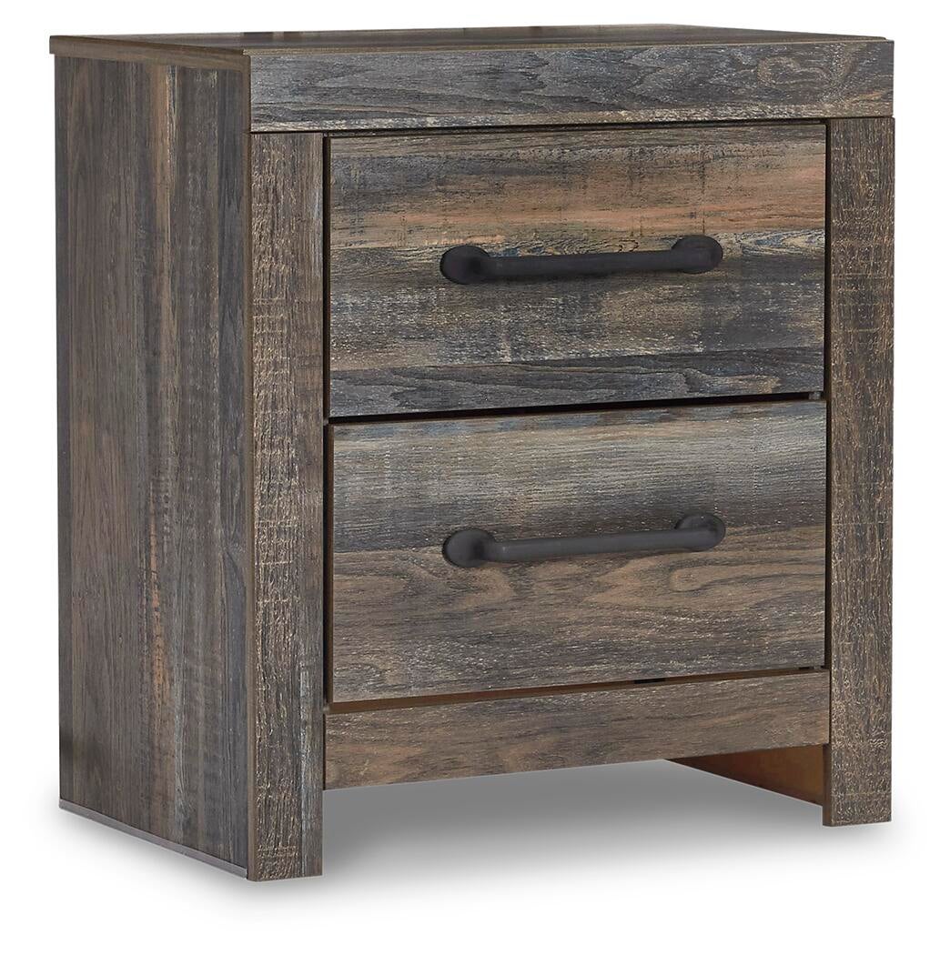 Drystan Queen Panel Bed with 2 Storage Drawers, Dresser, Mirror, Chest and Nightstand