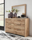 Hyanna Queen Panel Bed with 2 Side Storage, Dresser, Mirror and Nightstand