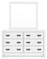 Binterglen California King Panel Bed with Mirrored Dresser and Nightstand
