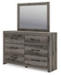 Graystorm Twin Panel Bed with Storage, Dresser, Mirror and Nightstand