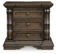 Maylee Queen Canopy Bed, Dresser, Mirror, Chest and Nightstand