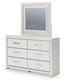 Birmonton King Upholstered Panel Platform Storage Bed, Dresser, Mirror and Nightstand