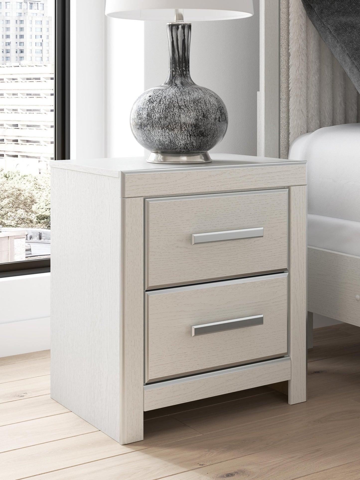 Zuraleus Queen Upholstered Panel Bed, Dresser, Mirror and Nightstand