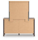 Pamytta Queen Upholstered Panel Bed, Dresser, Mirror and Nightstand