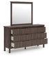Cadmori Full Upholstered Panel Bed, Dresser, Mirror, Chest and Nightstand