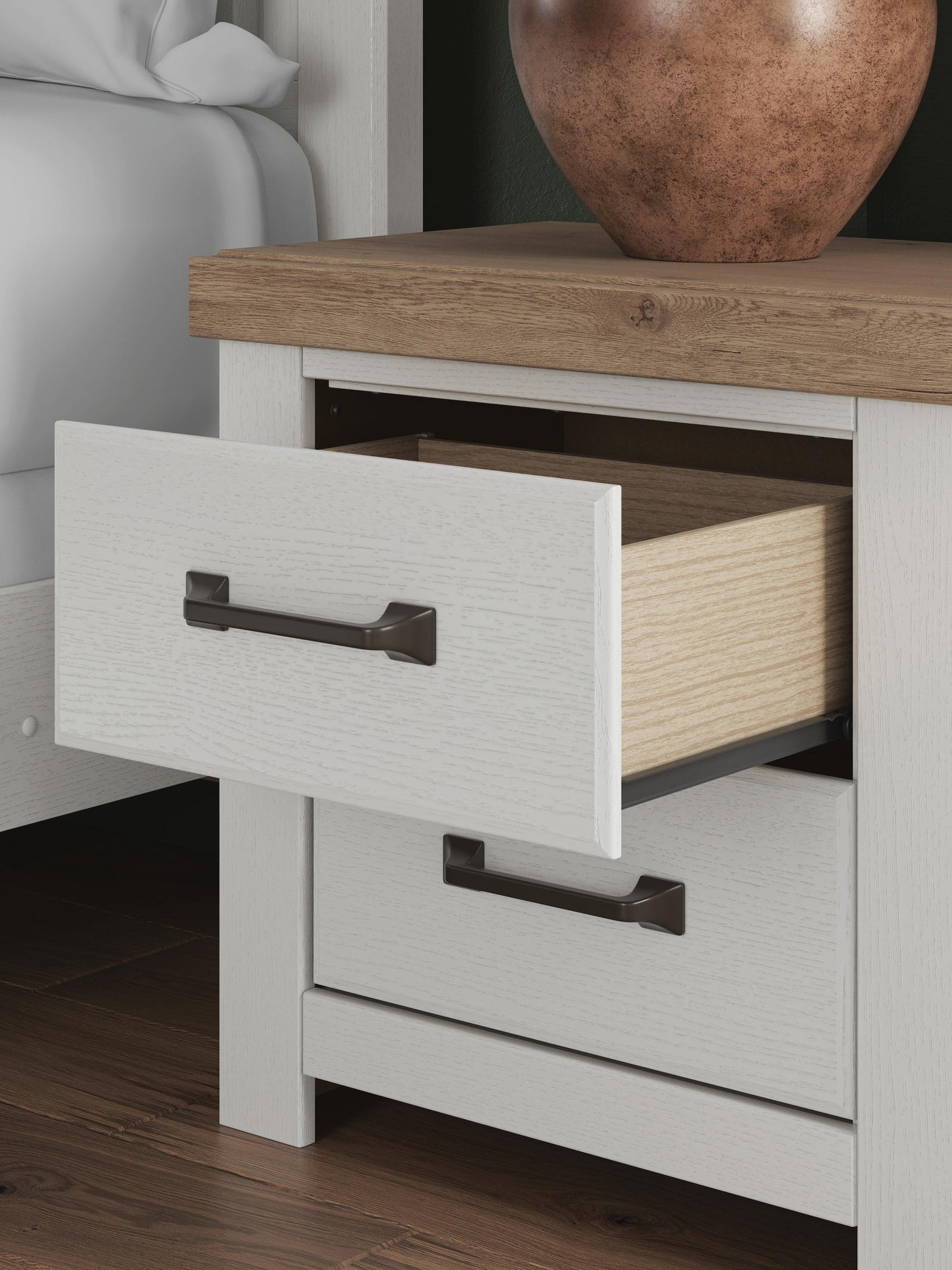 Savonport King Panel Storage Bed, Dresser, Mirror, Chest and Nightstand