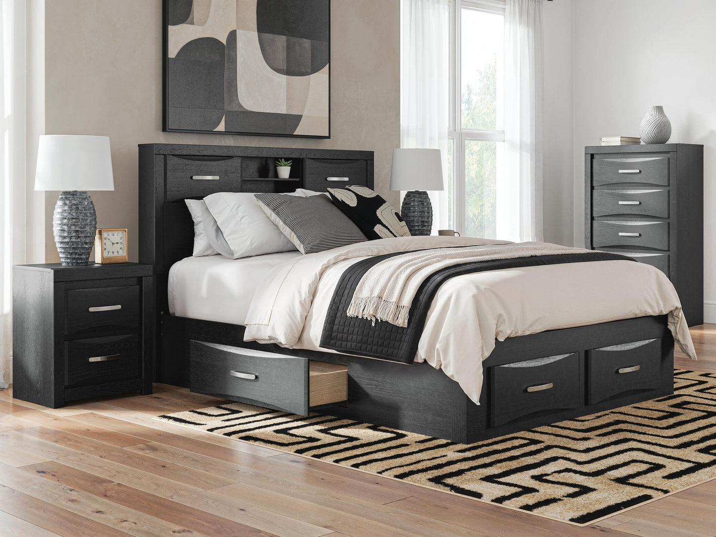 Stabotta Queen Bookcase Bed with Storage