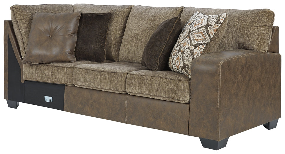 Abalone 3-Piece Sectional with Ottoman Walker Mattress and Furniture