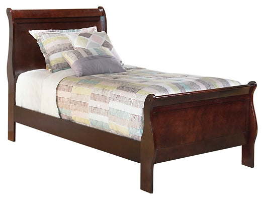 Alisdair Twin Sleigh Bed with Dresser Walker Mattress and Furniture