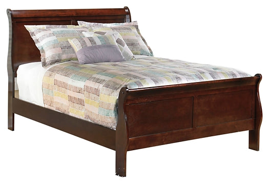 Alisdair Twin Sleigh Bed with Mirrored Dresser, Chest and 2 Nightstands Walker Mattress and Furniture