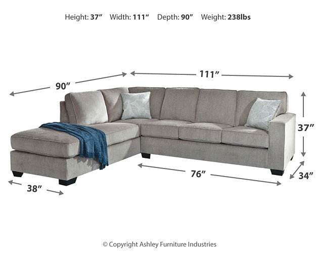 Altari 2-Piece Sectional with Chaise at Walker Mattress and Furniture