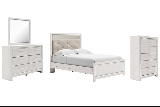 Altyra Full Panel Bed with Mirrored Dresser and Chest at Walker Mattress and Furniture