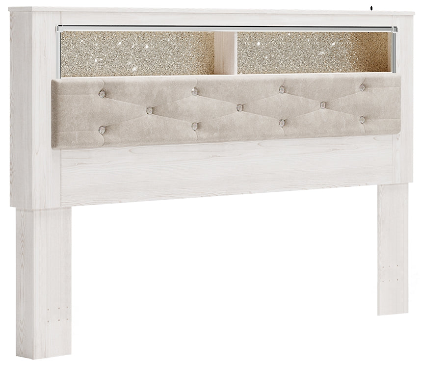 Altyra King Bookcase Headboard with Mirrored Dresser at Walker Mattress and Furniture