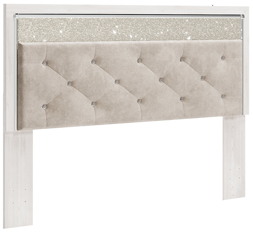Altyra King Panel Headboard with Mirrored Dresser and Chest at Walker Mattress and Furniture