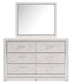 Altyra King Upholstered Storage Bed with Mirrored Dresser and Nightstand at Walker Mattress and Furniture
