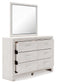 Altyra King Upholstered Storage Bed with Mirrored Dresser and Nightstand at Walker Mattress and Furniture