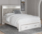 Altyra Queen Upholstered Storage Bed with Mirrored Dresser and Nightstand at Walker Mattress and Furniture