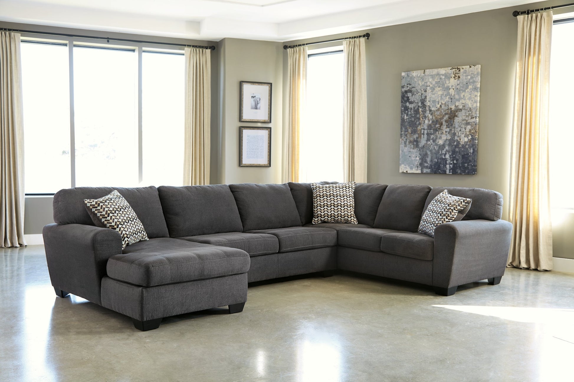 Ambee 3-Piece Sectional with Ottoman at Walker Mattress and Furniture