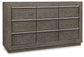 Anibecca Queen Upholstered Panel Bed with Dresser at Walker Mattress and Furniture