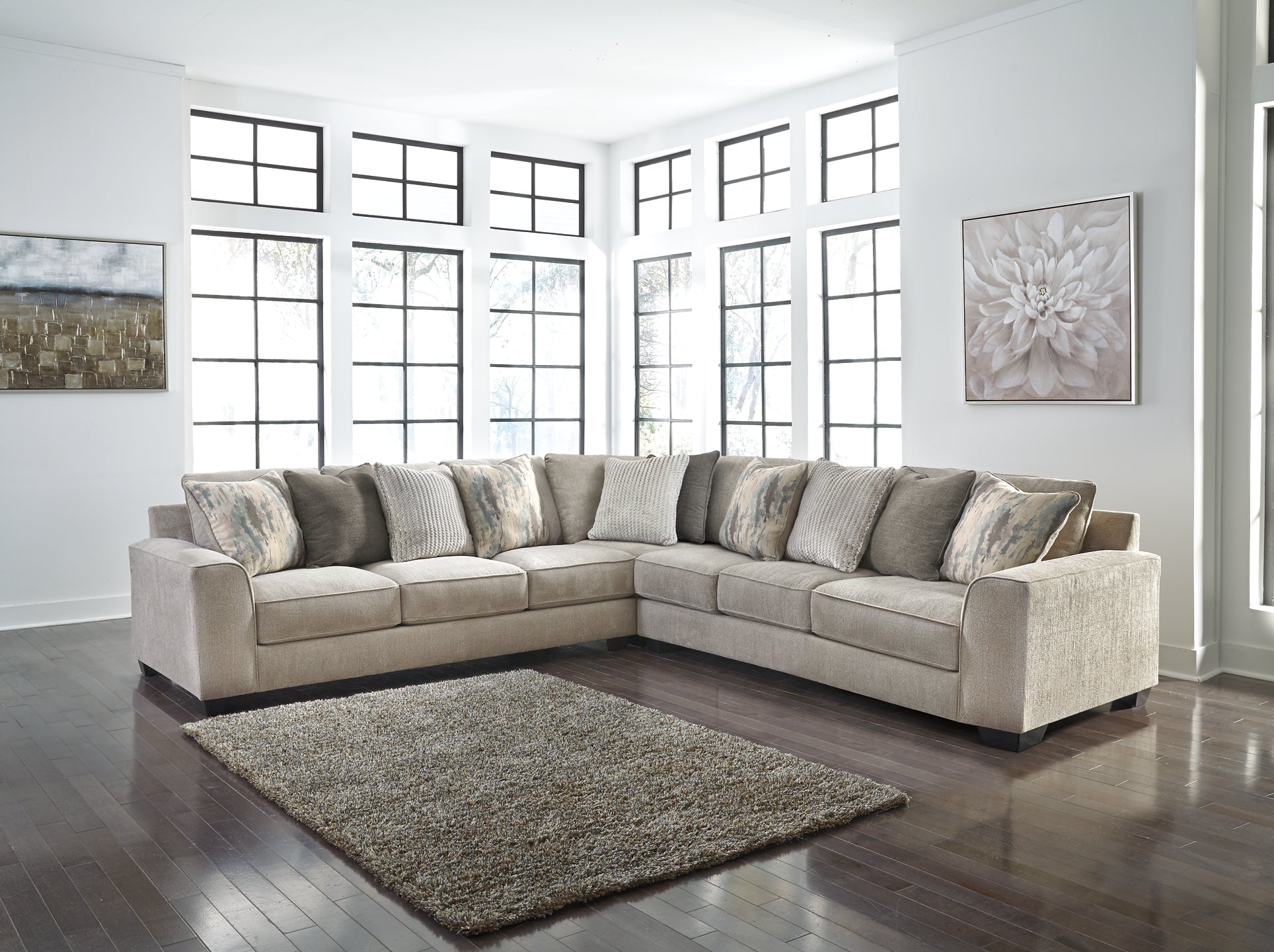 Ardsley 3-Piece Sectional with Ottoman at Walker Mattress and Furniture