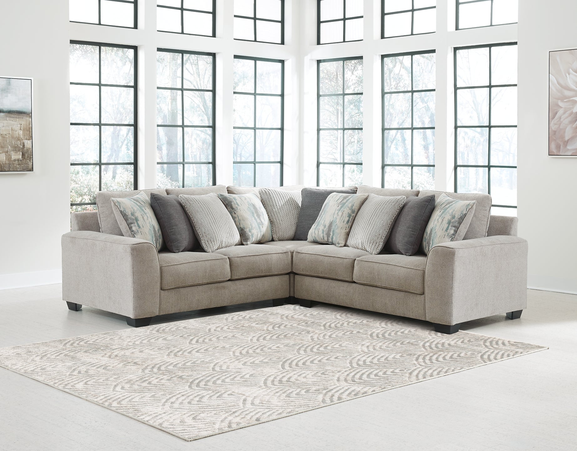 Ardsley 3-Piece Sectional with Ottoman at Walker Mattress and Furniture
