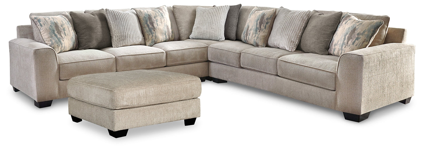 Ardsley 3-Piece Sectional with Ottoman at Walker Mattress and Furniture