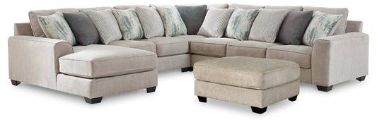 Ardsley 5-Piece Sectional with Ottoman at Walker Mattress and Furniture