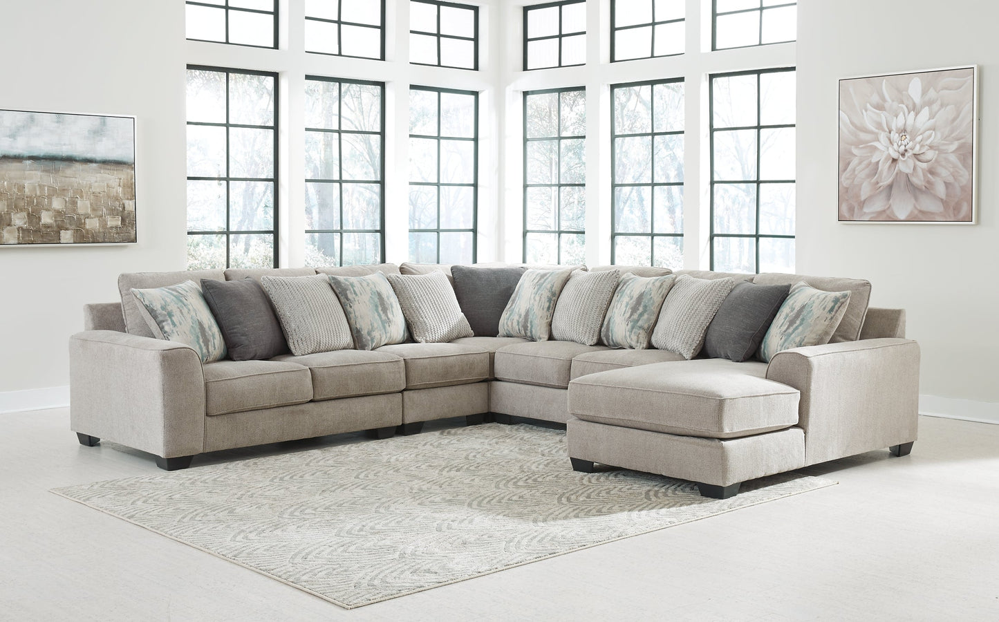 Ardsley 5-Piece Sectional with Ottoman at Walker Mattress and Furniture