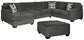 Ballinasloe 3-Piece Sectional with Ottoman at Walker Mattress and Furniture