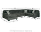 Ballinasloe 3-Piece Sectional with Ottoman at Walker Mattress and Furniture