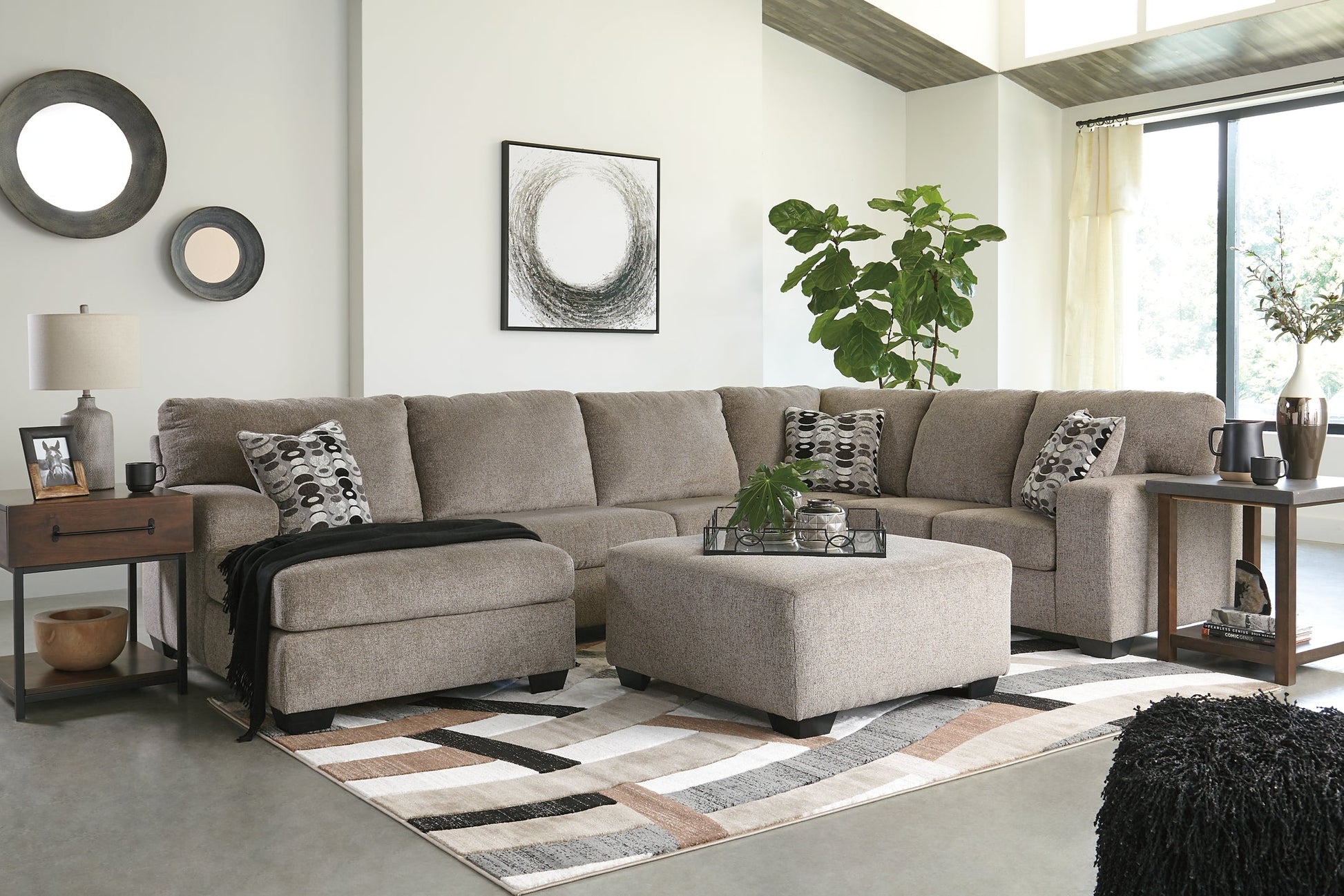 Ballinasloe 3-Piece Sectional with Ottoman at Walker Mattress and Furniture