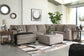 Ballinasloe 3-Piece Sectional with Ottoman at Walker Mattress and Furniture