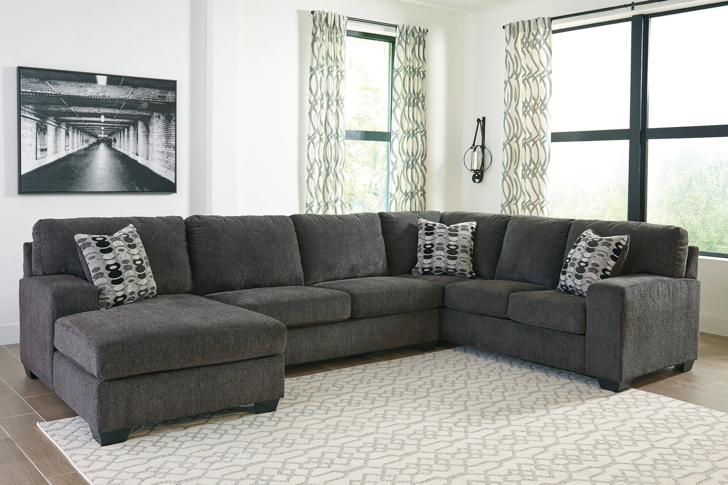 Ballinasloe 3-Piece Sectional with Ottoman at Walker Mattress and Furniture