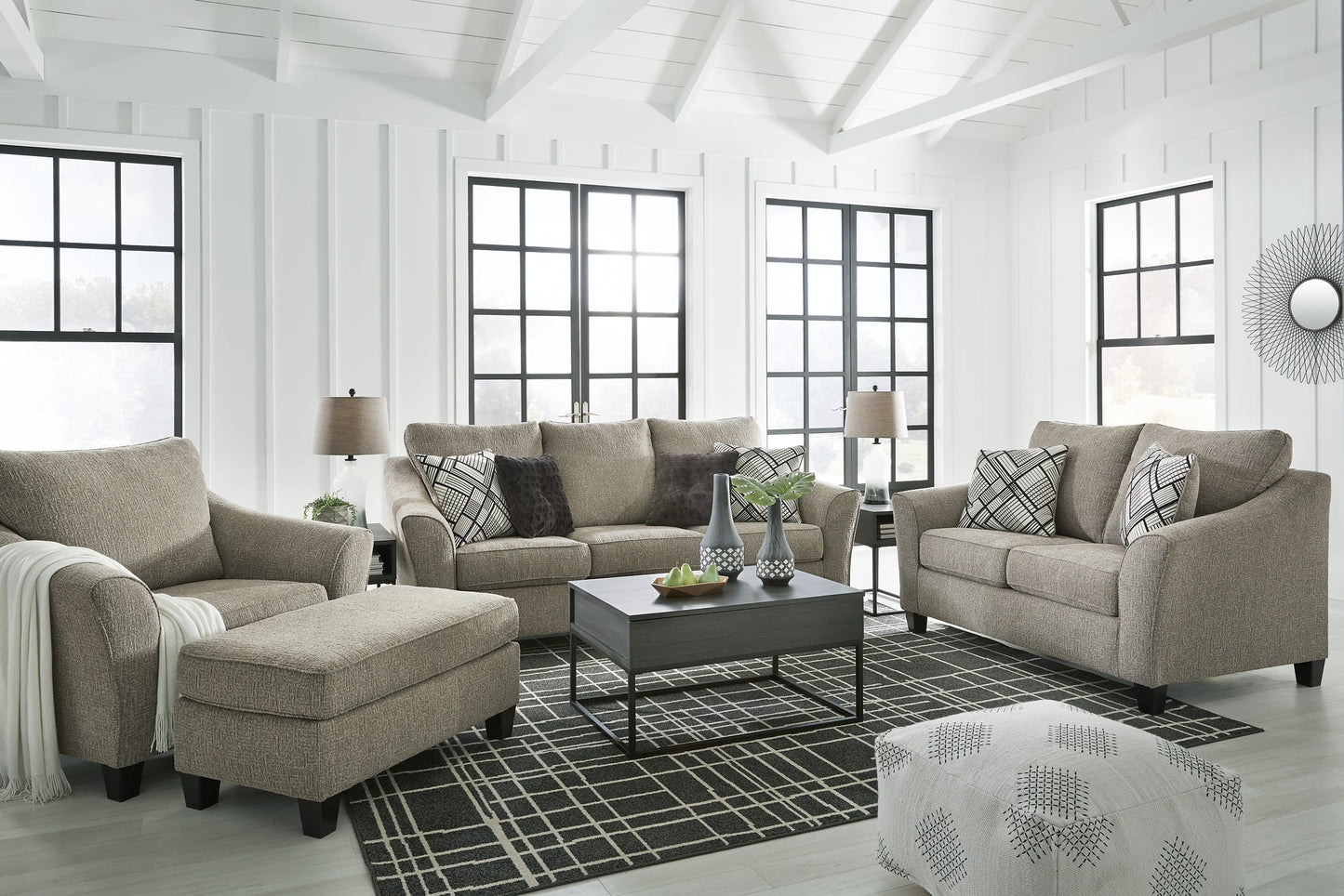 Barnesley Sofa, Loveseat, Chair and Ottoman at Walker Mattress and Furniture
