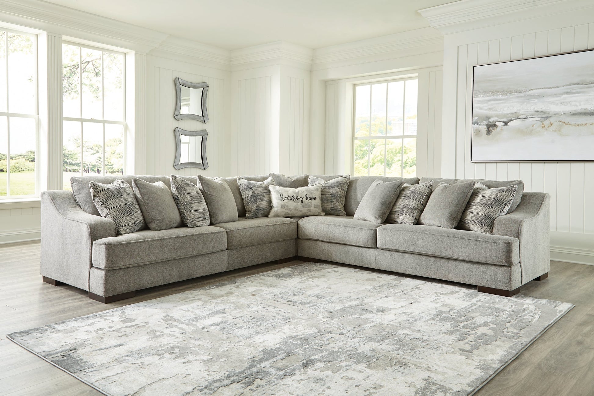 Bayless 3-Piece Sectional with Ottoman at Walker Mattress and Furniture