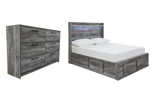 Baystorm Full Panel Bed with 4 Storage Drawers with Dresser at Walker Mattress and Furniture