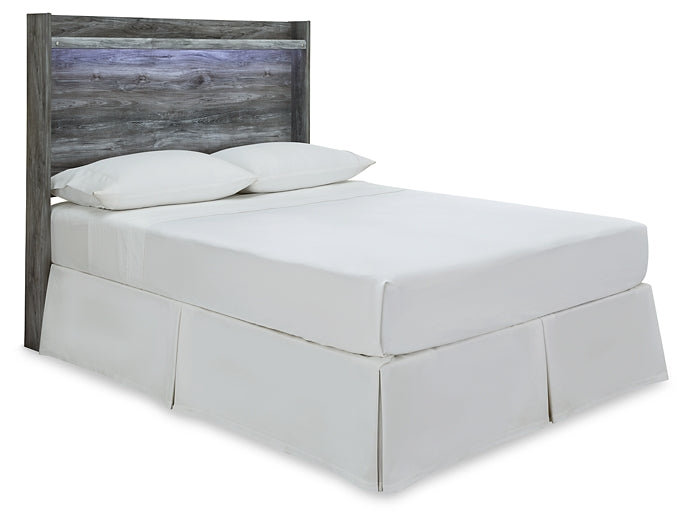 Baystorm Full Panel Headboard with Mirrored Dresser and Nightstand at Walker Mattress and Furniture