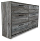 Baystorm King Panel Bed with 4 Storage Drawers with Dresser at Walker Mattress and Furniture