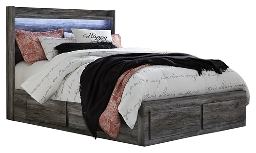 Baystorm Queen Panel Bed with 6 Storage Drawers with Dresser at Walker Mattress and Furniture