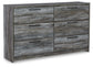 Baystorm Queen Panel Headboard with Mirrored Dresser and Chest at Walker Mattress and Furniture