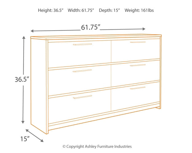 Baystorm Six Drawer Dresser at Walker Mattress and Furniture